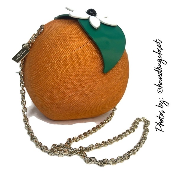 Kate Spade Orange Fruit Spice Things Up Novelty Straw Crossbody Purse Handbag - Picture 11 of 16